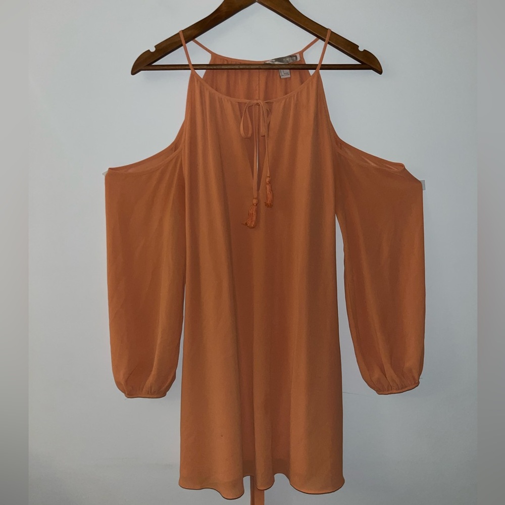 Forever 21 Orange Long Sleeve Dress